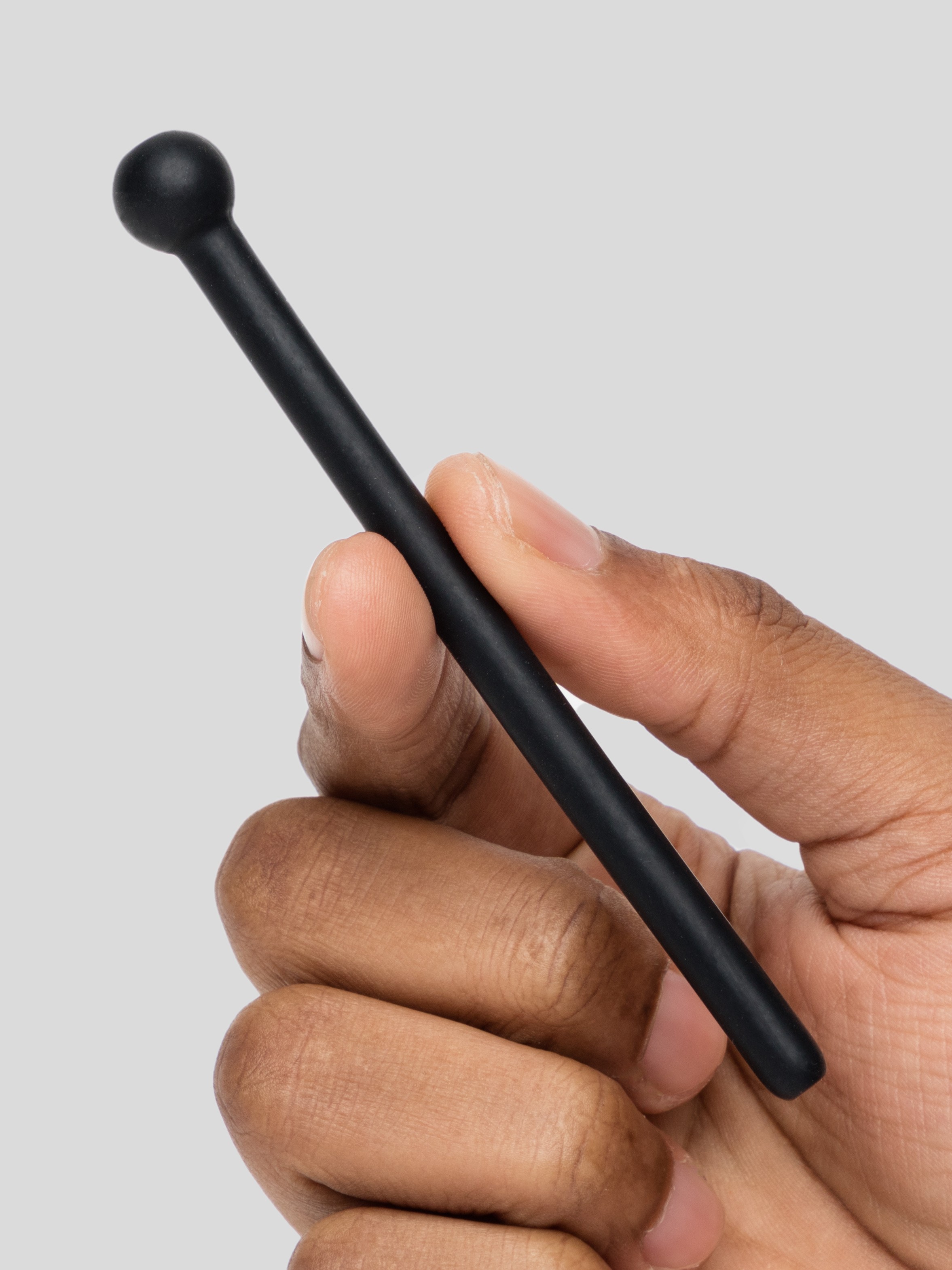 Penis Plug 7mm Silicone Hollow Penis Plug, Black, hi-res