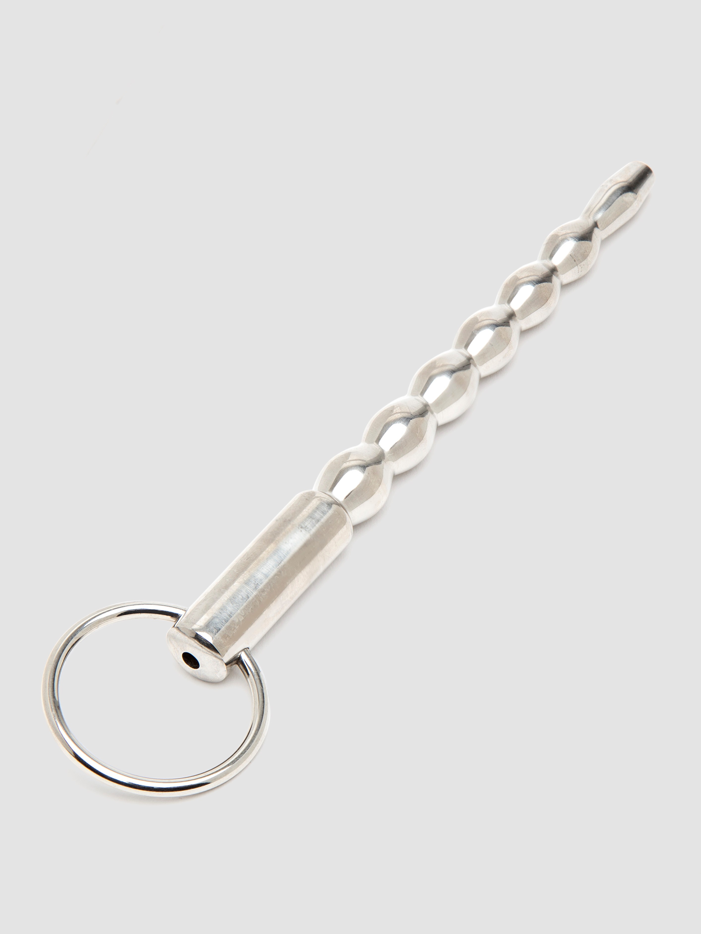Penis Plug Hollow Ribbed Urethral Dilator 13mm, Silver, hi-res