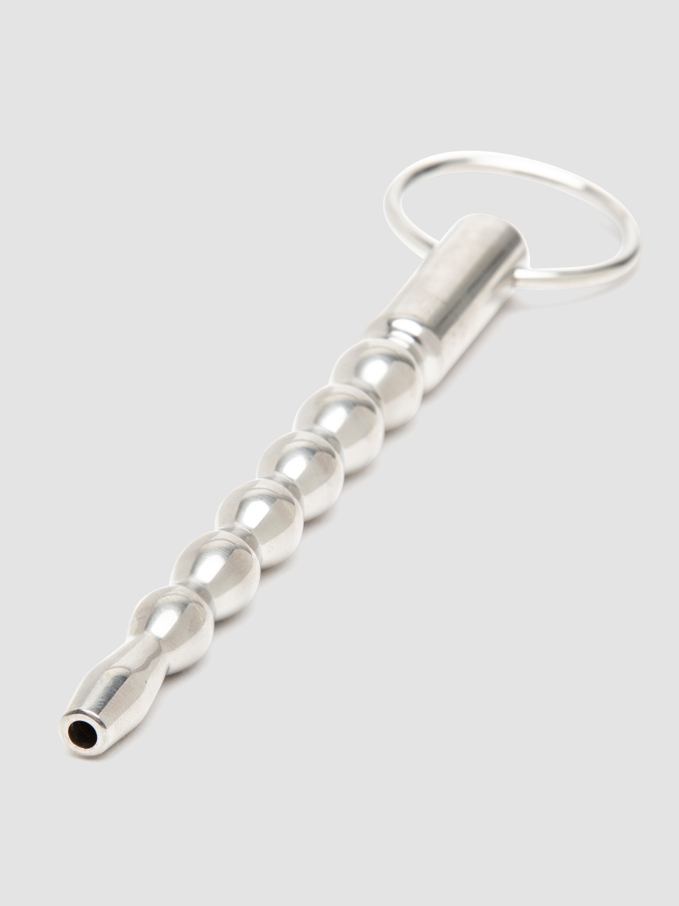 Penis Plug Hollow Ribbed Urethral Dilator 13mm, Silver, hi-res