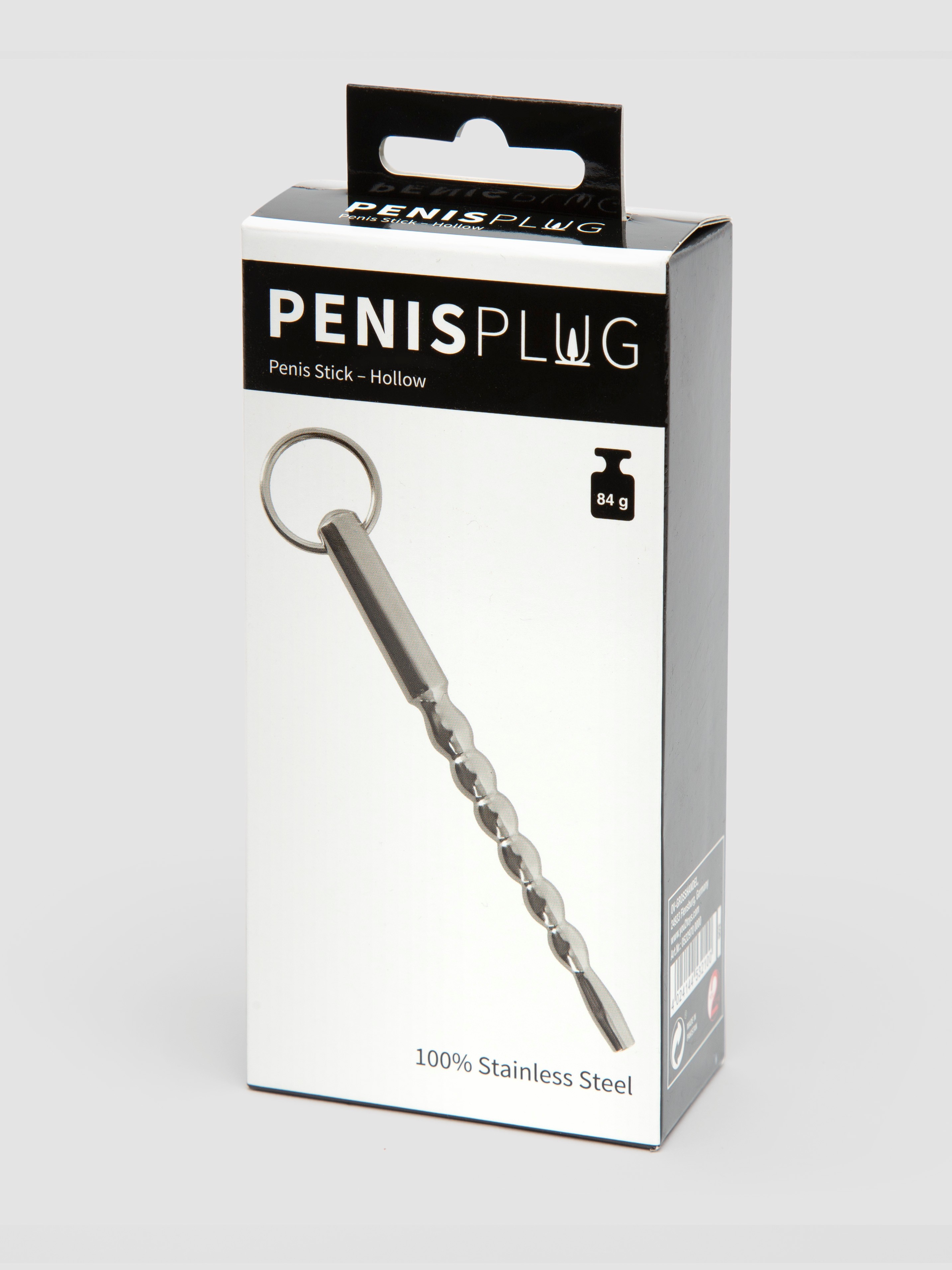 Penis Plug Hollow Ribbed Urethral Dilator 13mm, Silver, hi-res