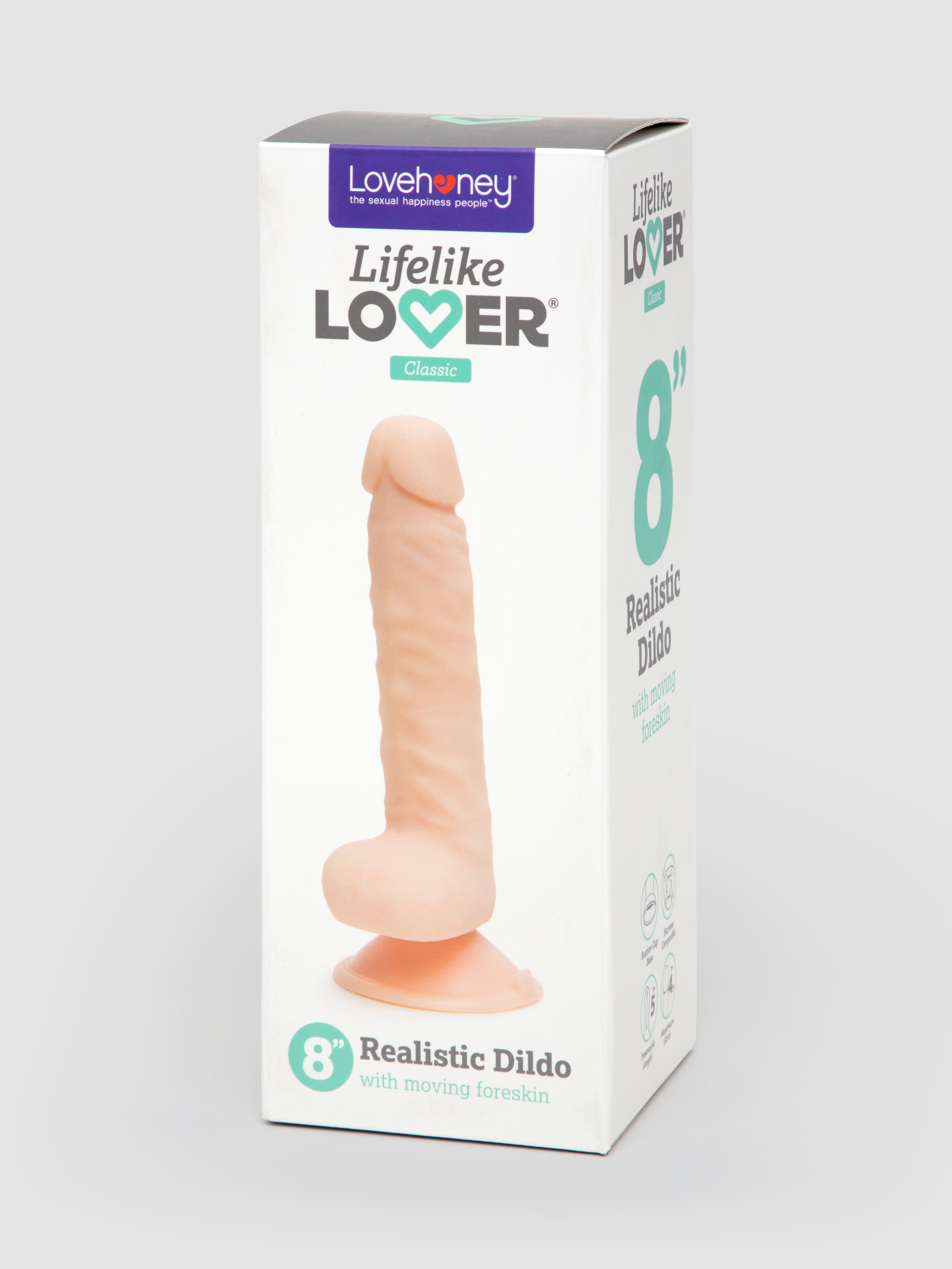 Lifelike Lover Classic Dual-Density Dildo with Moving Foreskin 8 Inch, Flesh Pink, hi-res