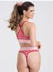 Lovehoney Mindful rosa nahtloses BH-Set mit Leopard-Muster, Rot, hi-res