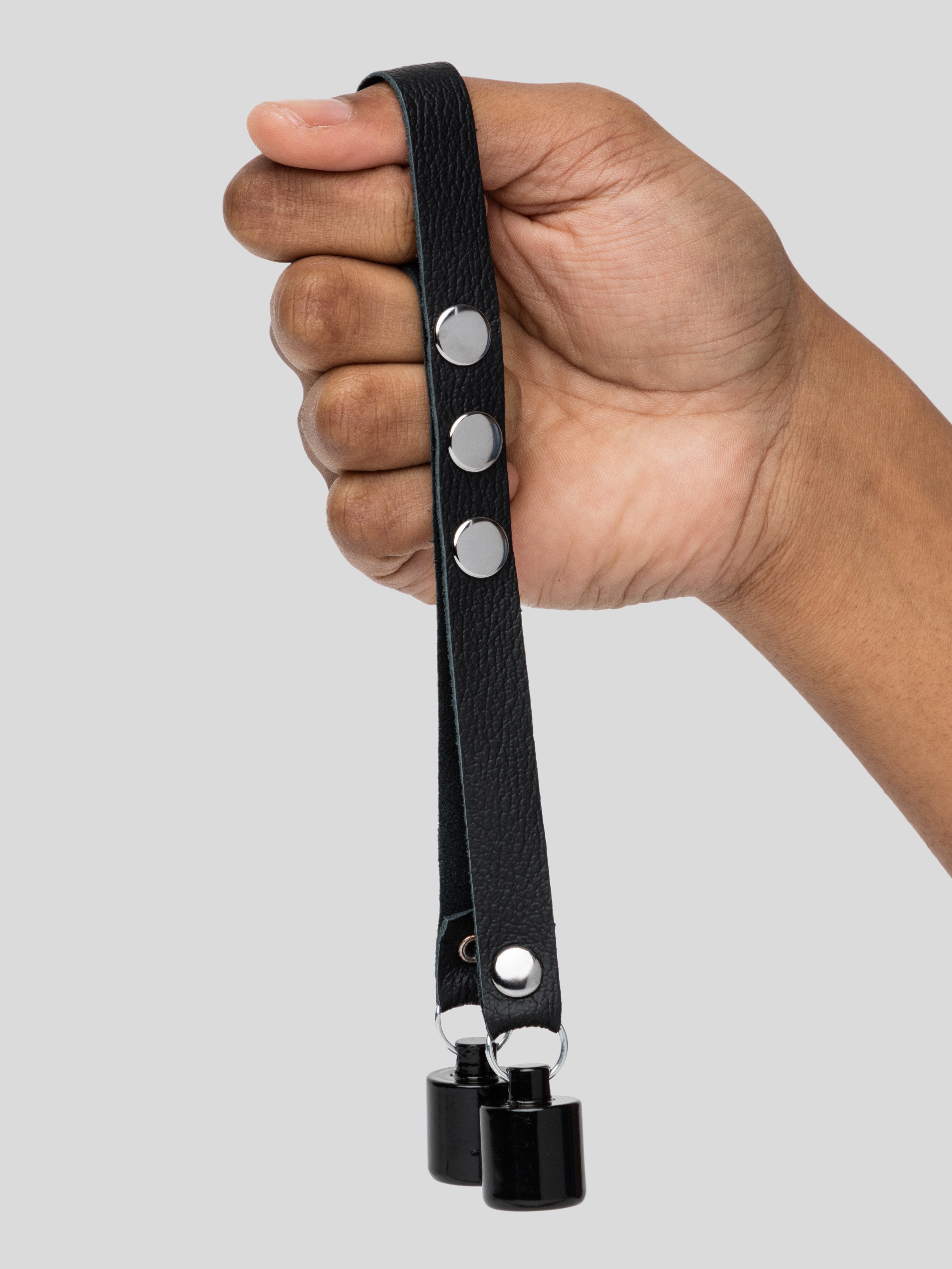 DOMINIX Deluxe Leather Weighted Ball Stretcher 3.5oz, Black, hi-res