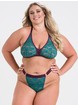 Lovehoney Plus Size Mindful Teal Lace Bra Set, Blue, hi-res