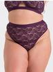 Lovehoney Mindful Black Lace Thong, Purple, hi-res