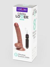 Lifelike Lover Classic Realistic Dildo Vibrator 8 Inch, Flesh Brown, hi-res