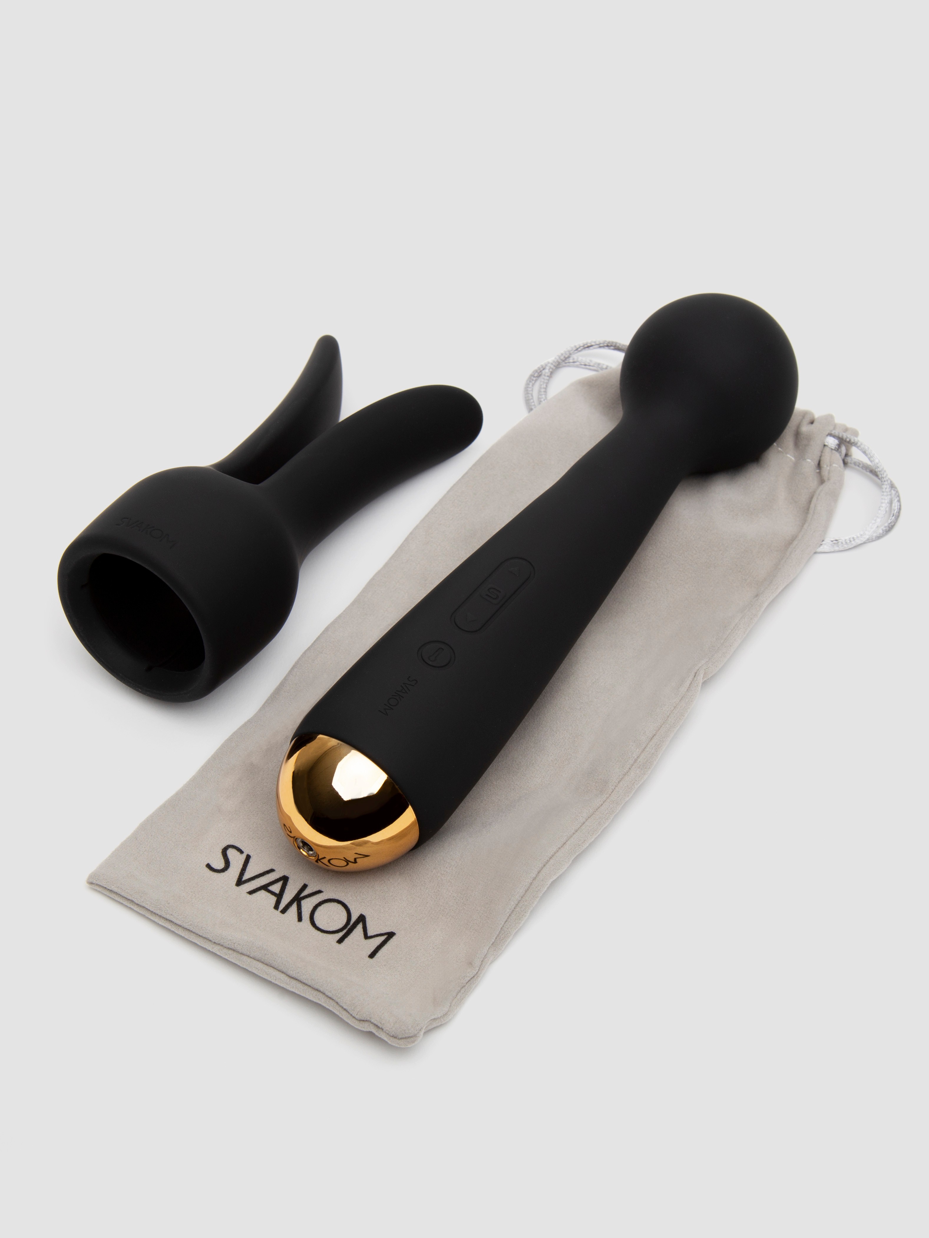 Svakom Emma Neo Interactive App Controlled Warming Wand Vibrator, Black, hi-res