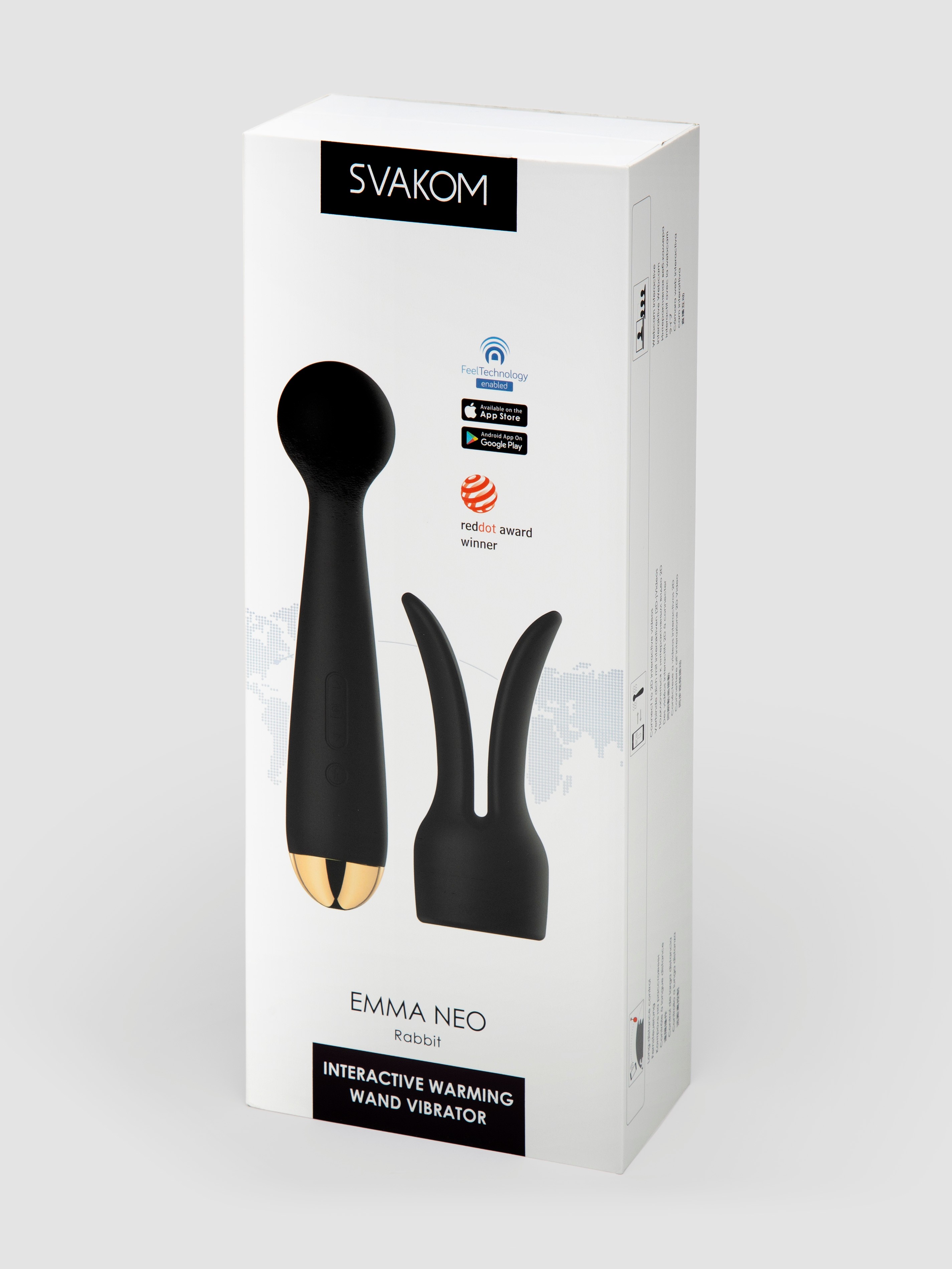 Svakom Emma Neo Interactive App Controlled Warming Wand Vibrator, Black, hi-res