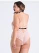 Lovehoney Barely There Sheer Black Crotchless Teddy, Pink, hi-res