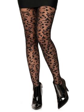 Leg Avenue Black Leopard Pattern Tights