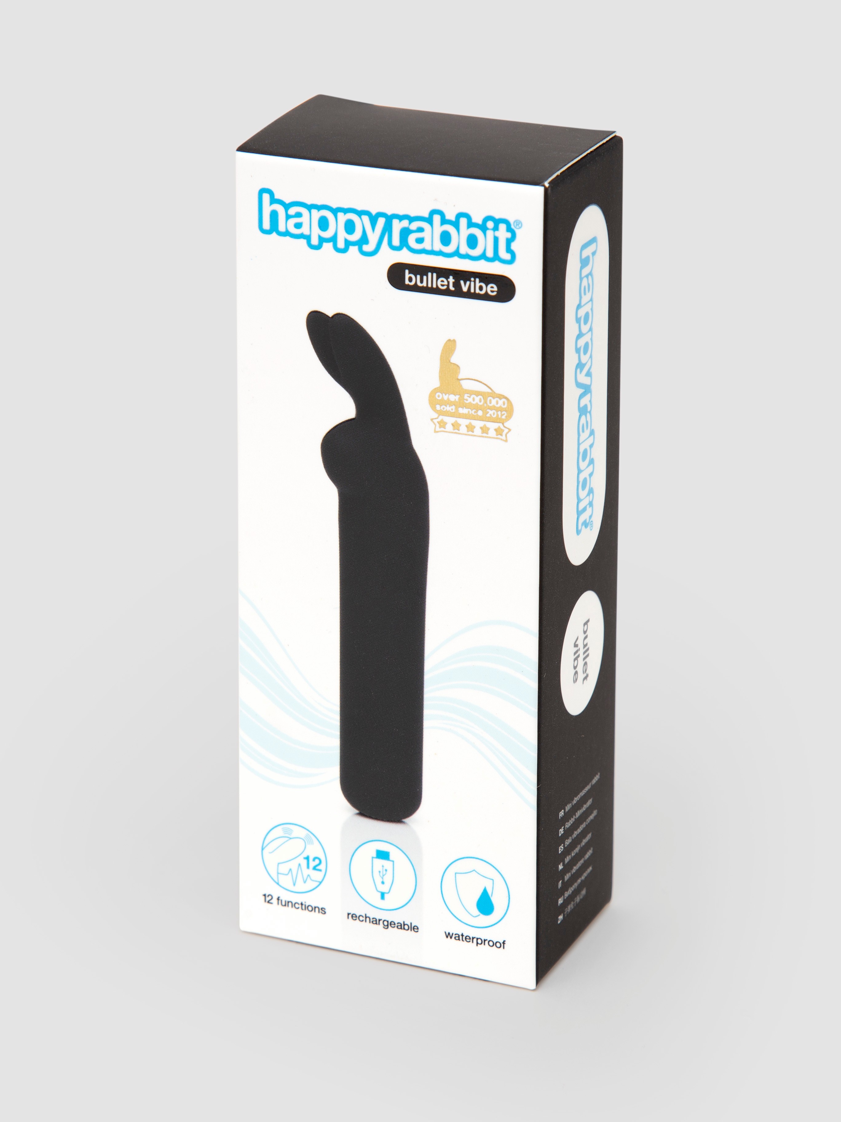 Happy Rabbit Rechargeable Rabbit Ears Bullet Vibrator, Black, hi-res