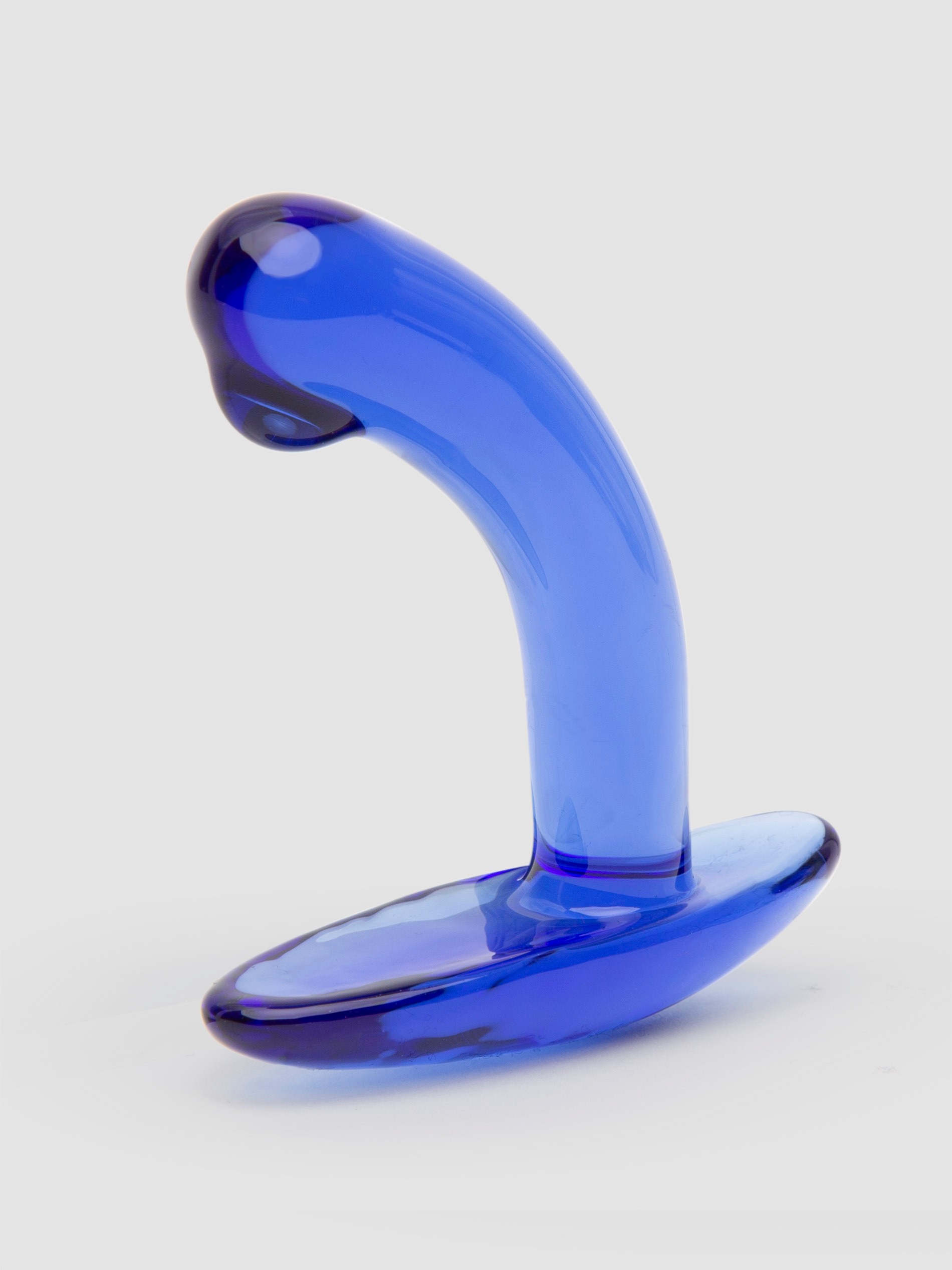 Lovehoney Sensual Glass Booty Buddy Butt Plug, Blue, hi-res