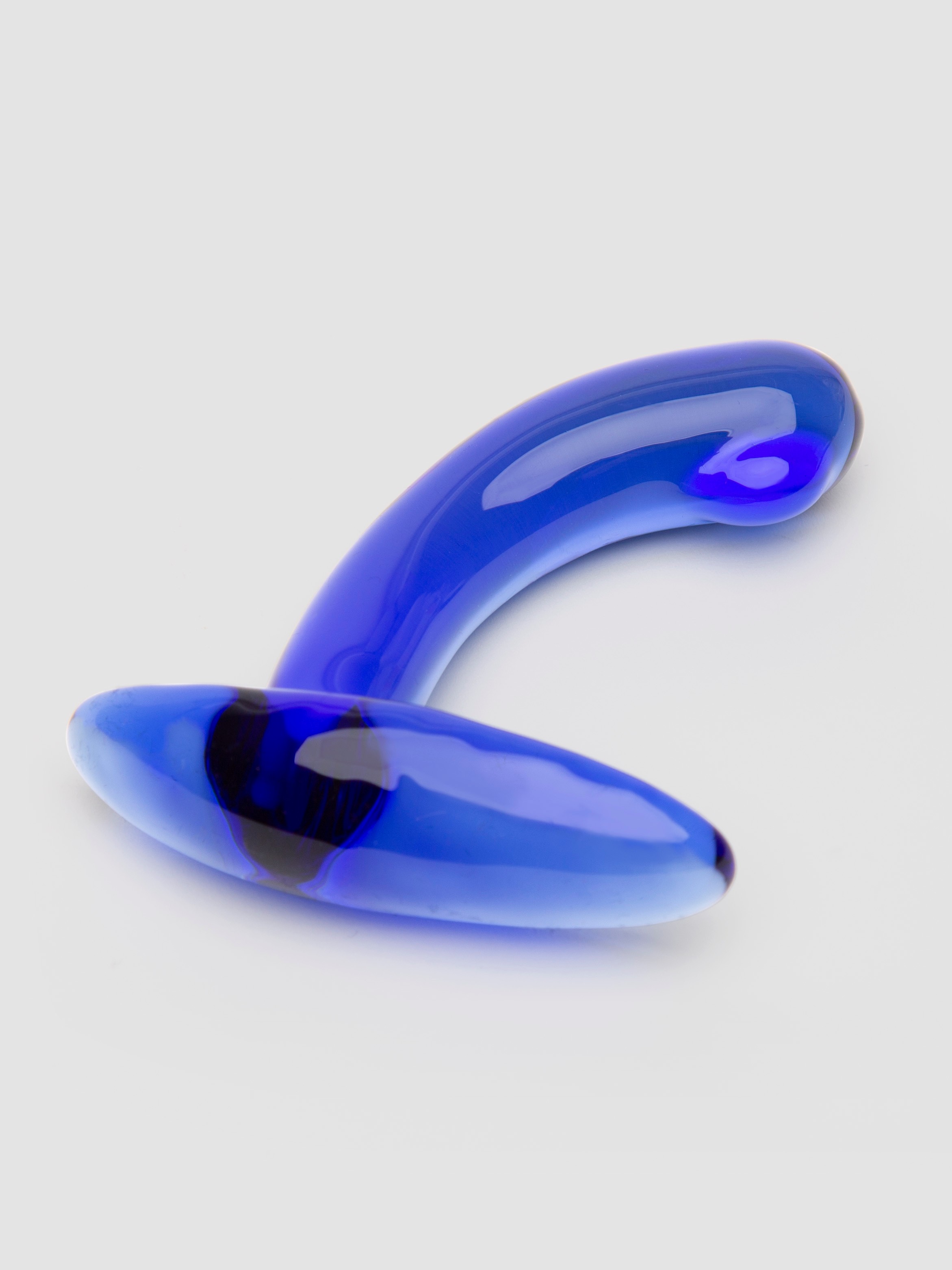 Lovehoney Sensual Glass Booty Buddy Butt Plug, Blue, hi-res