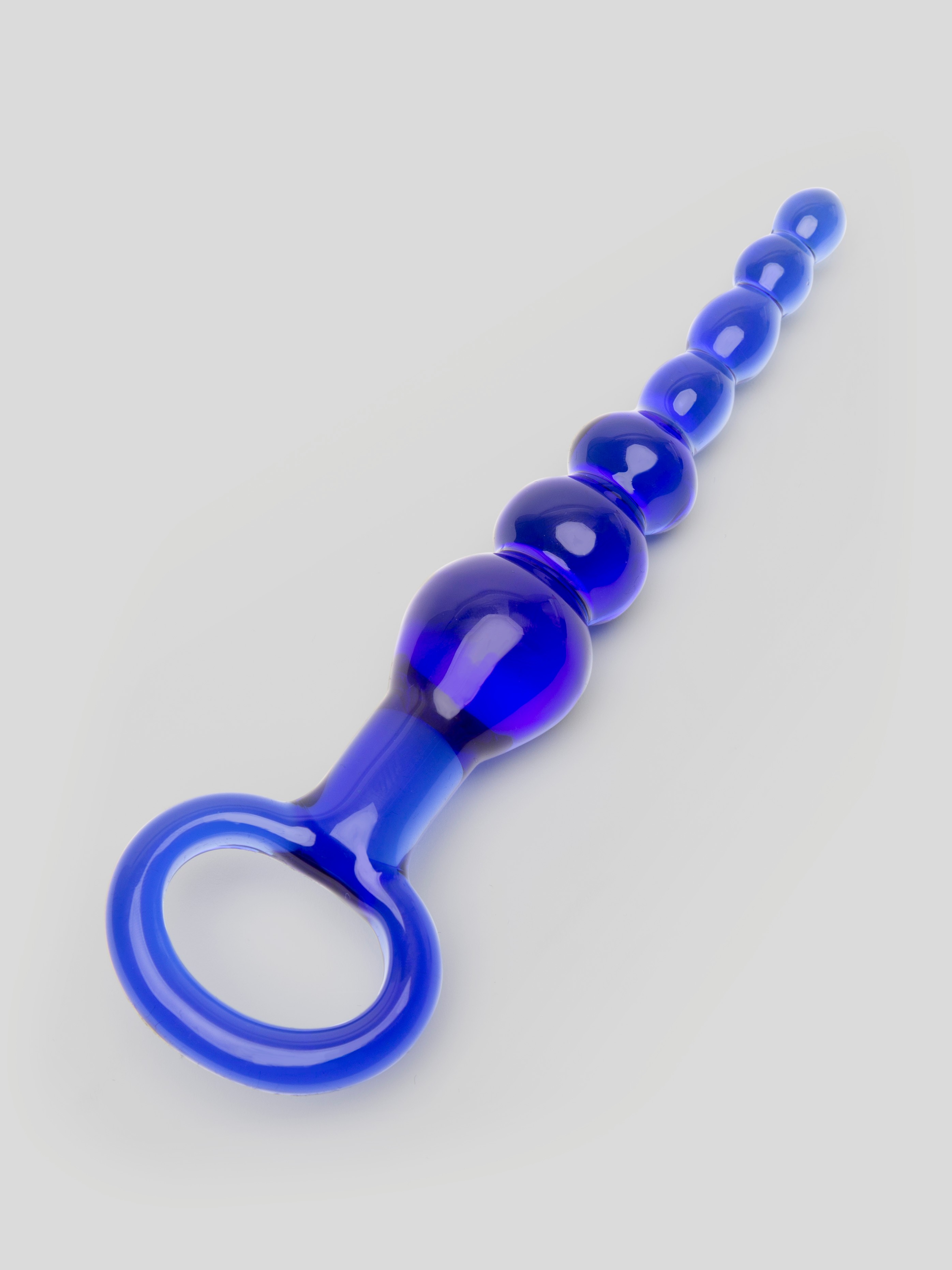 Lovehoney Sensual Glass Anal Beads, Blue, hi-res