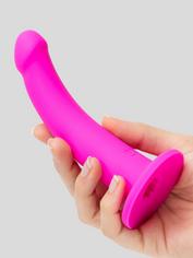 Lovehoney Curved Silicone Suction Cup Dildo 6 Inch, Pink, hi-res