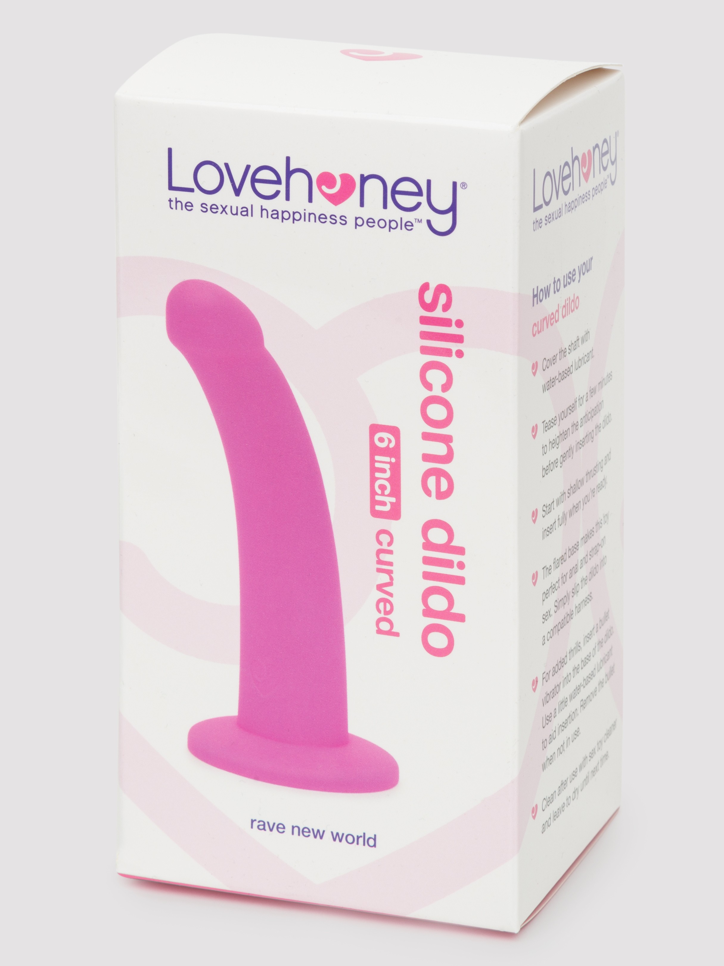 Lovehoney Curved Silicone Suction Cup Dildo 6 Inch, Pink, hi-res