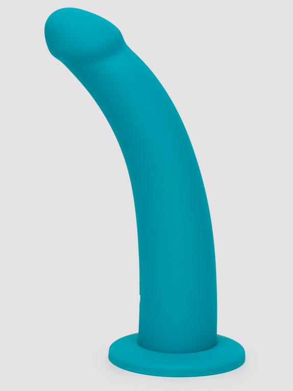 Lovehoney Curved Silicone Suction Cup Dildo 8 Inch, Green, hi-res