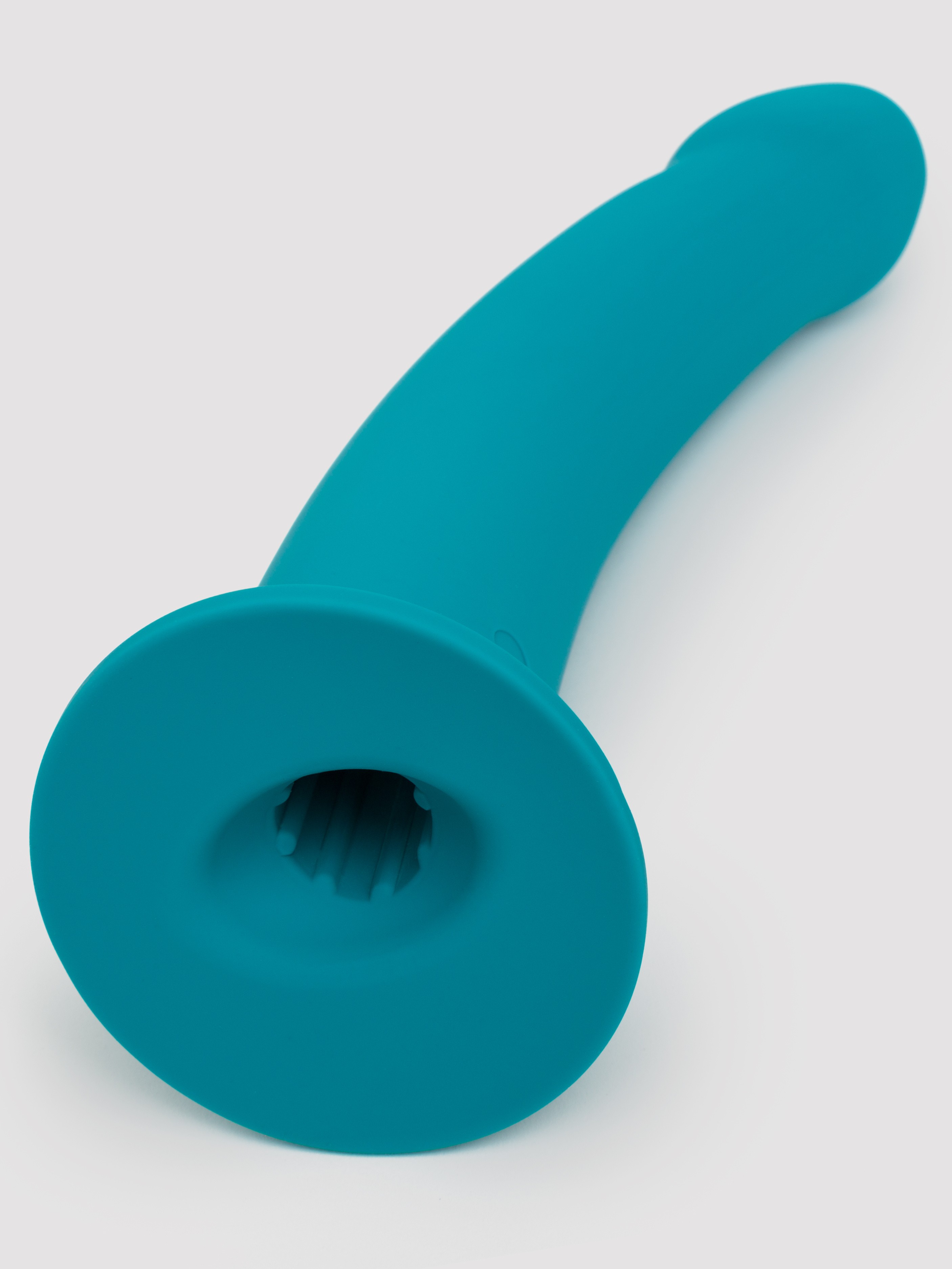 Lovehoney Curved Silicone Suction Cup Dildo 8 Inch, Green, hi-res