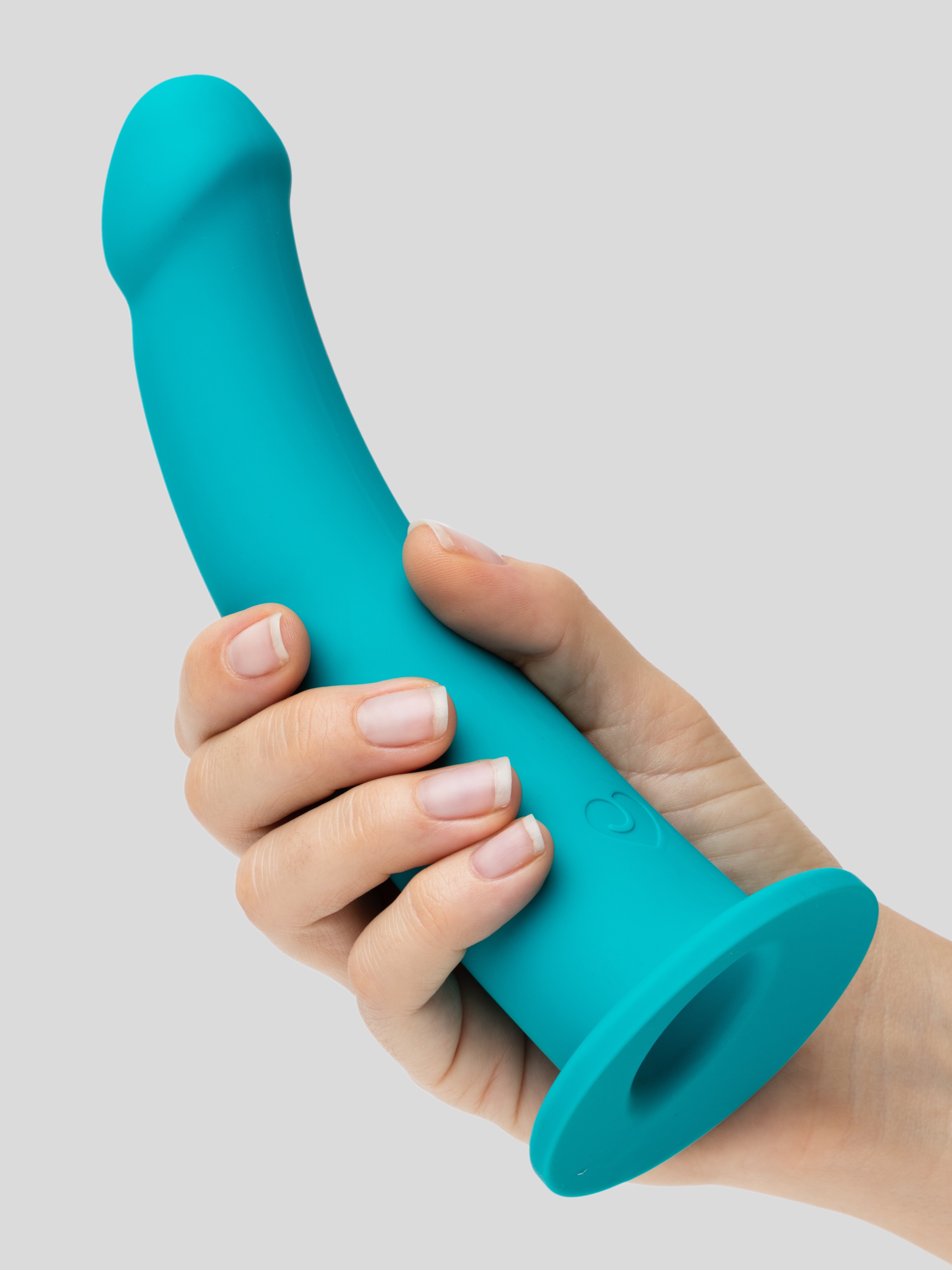 Lovehoney Curved Silicone Suction Cup Dildo 8 Inch, Green, hi-res