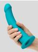 Lovehoney Curved Silicone Suction Cup Dildo 8 Inch, Green, hi-res