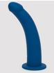 Lovehoney Curved Silicone Suction Cup Dildo 9 Inch, Blue, hi-res
