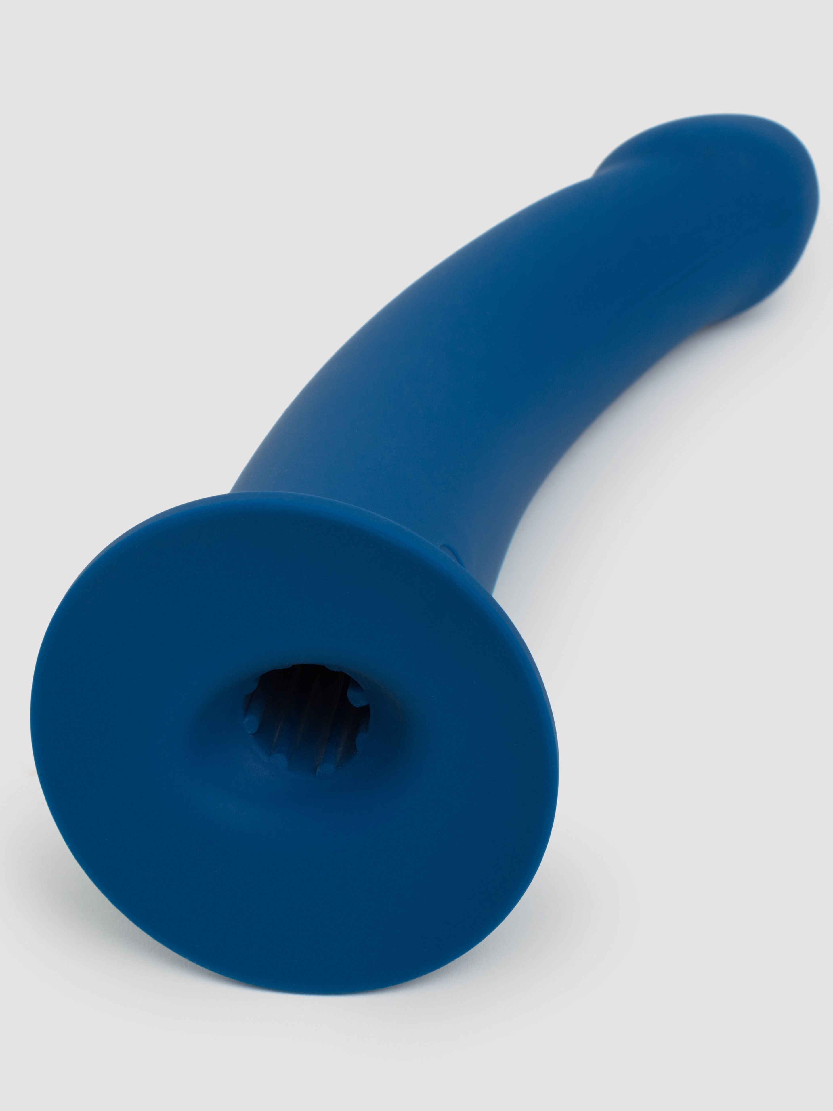 Lovehoney Curved Silicone Suction Cup Dildo 9 Inch, Blue, hi-res