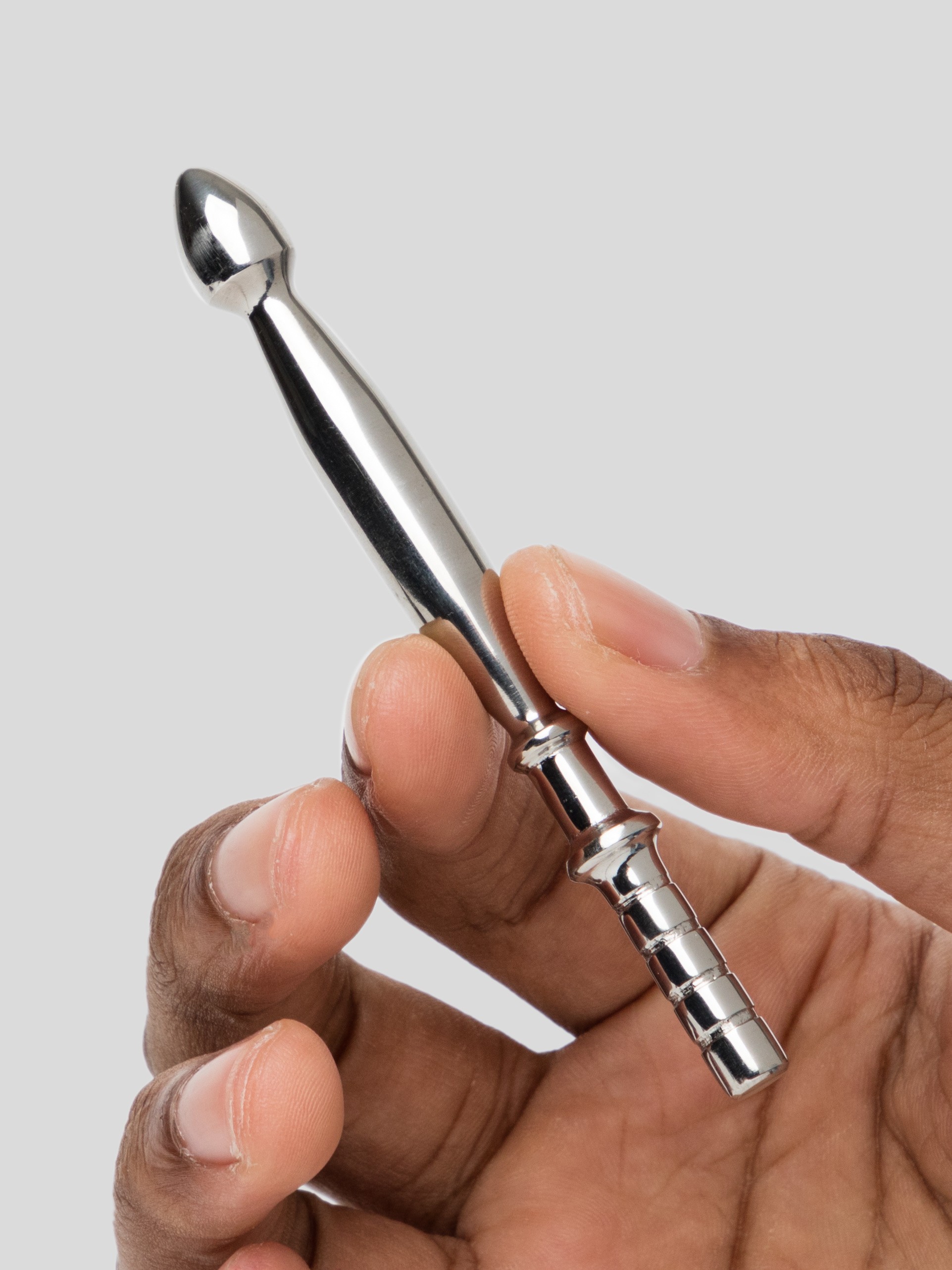 Penis Plug Double-Ended Stainless Steel Penis Plug 11mm, Silver, hi-res