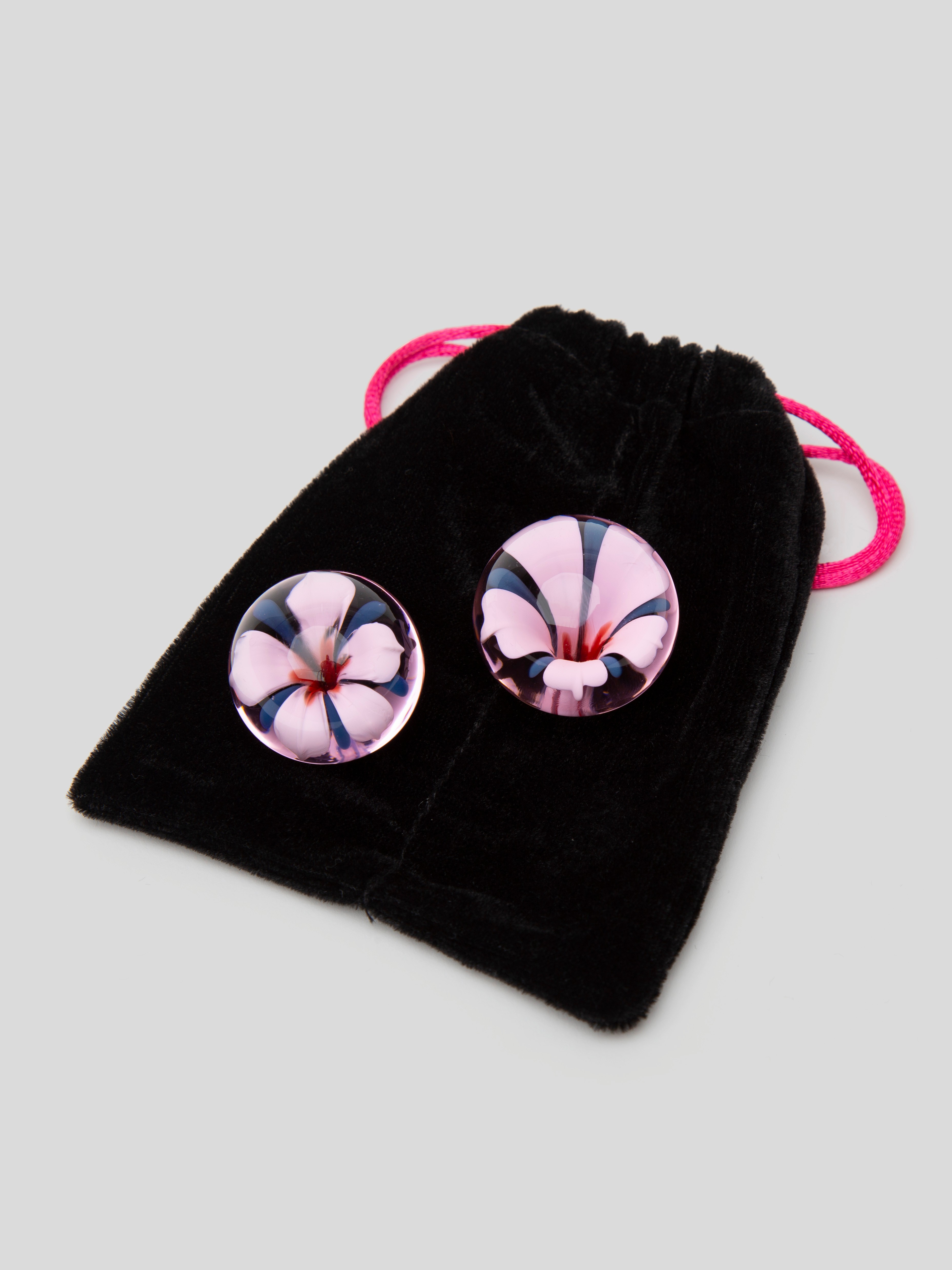Lovehoney Sensual Glass Blossom Ben Wa Balls, Pink, hi-res