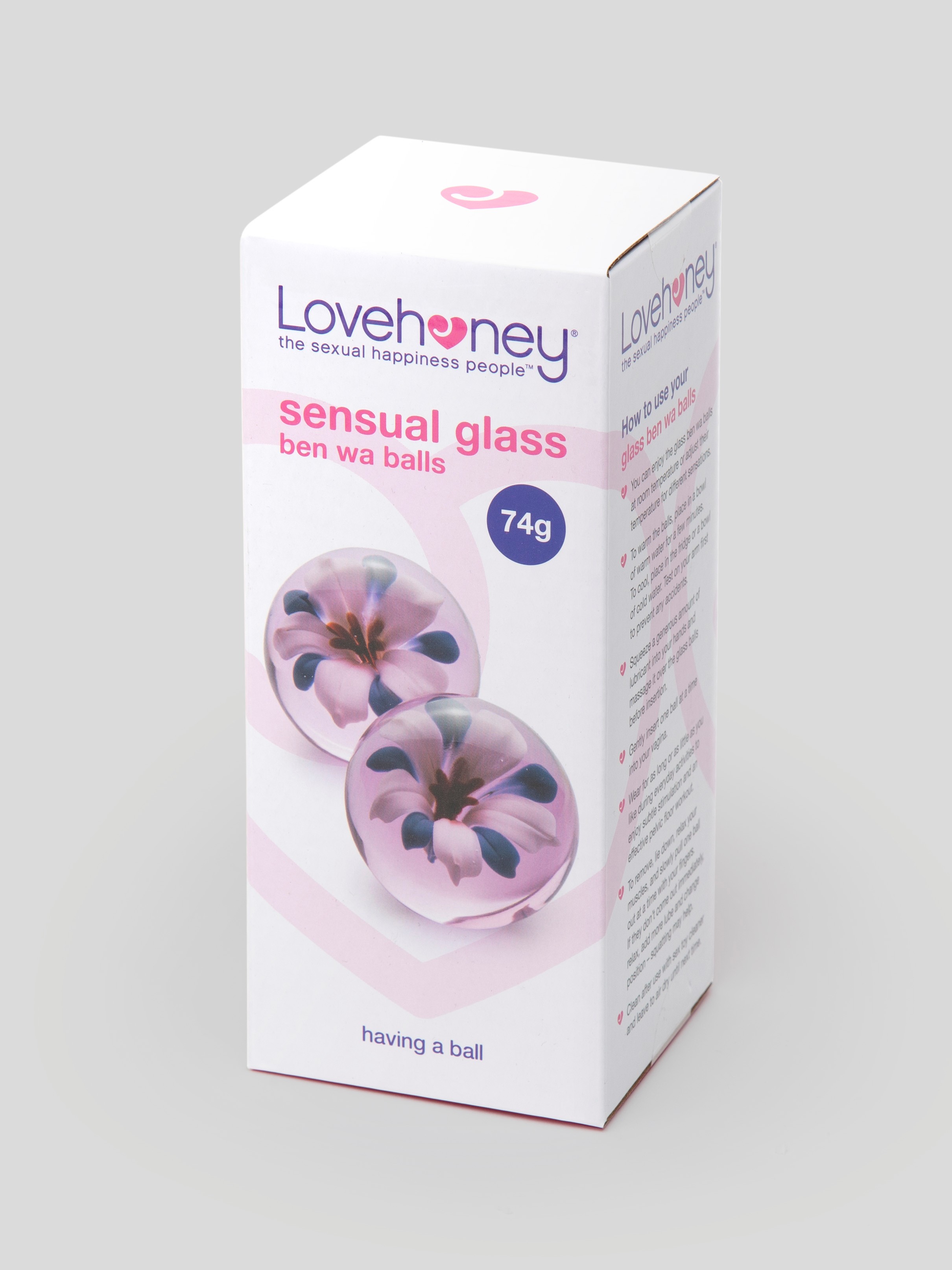 Lovehoney Sensual Glass Blossom Ben Wa Balls, Pink, hi-res