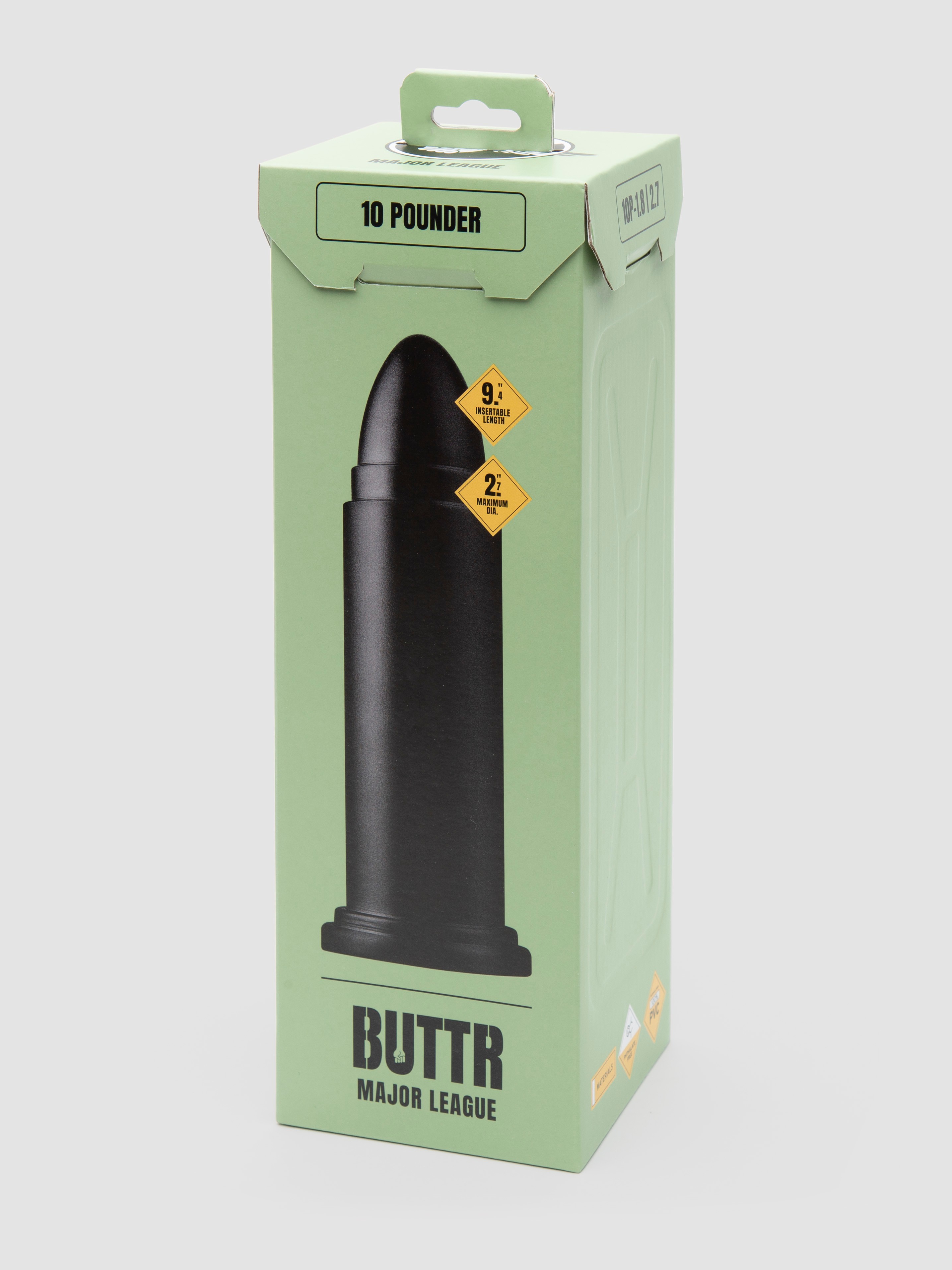 Buttr Major League Extra Large Anal Dildo 10 Inch, Black, hi-res