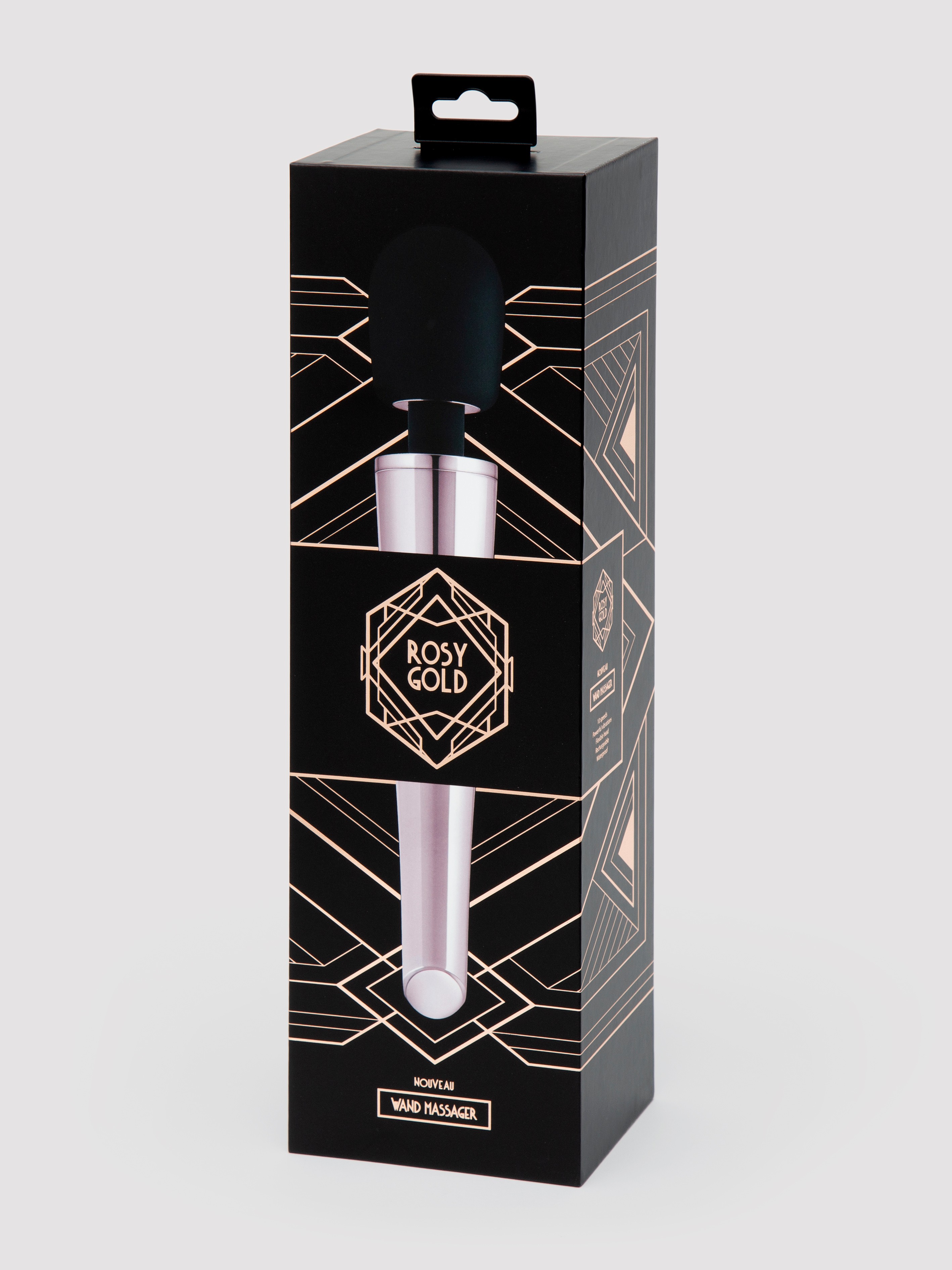 Nouveau Rosy Gold Extra Powerful Rechargeable Massage Wand Vibrator, Gold, hi-res