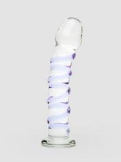 Consolador sensual de vidrio en espiral 18 cm de Lovehoney, Violeta, hi-res