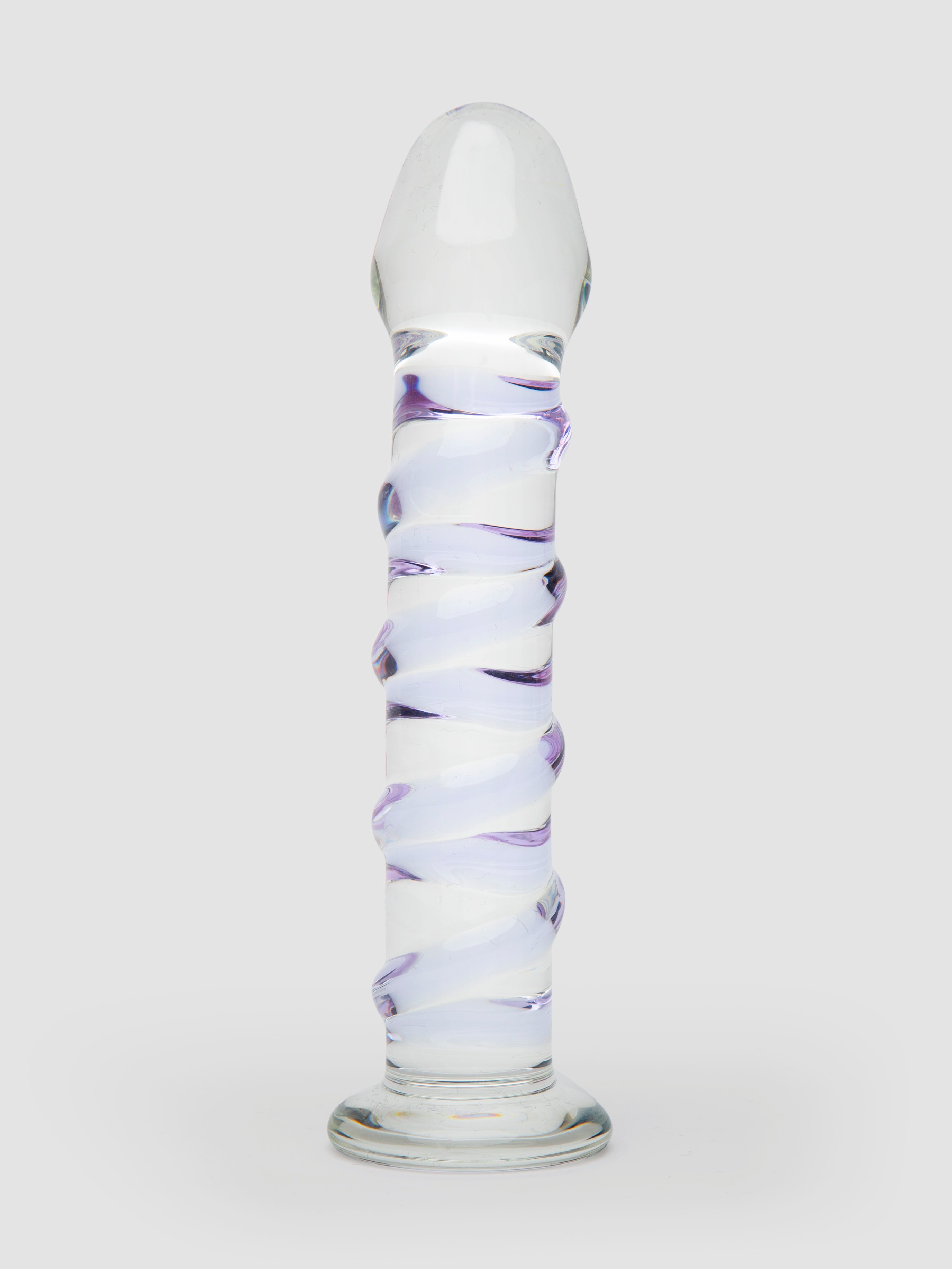 Lovehoney Sensual Glass Spiral Glass Dildo 7 Inch, Purple, hi-res