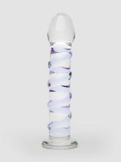Consolador sensual de vidrio en espiral 18 cm de Lovehoney, Violeta, hi-res