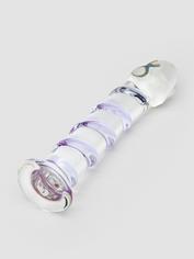 Lovehoney Sensual Glass Spiral Glass Dildo 7 Inch, Purple, hi-res