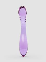 Lovehoney Sensual Glass Curved Textured Dildo, Purple, hi-res