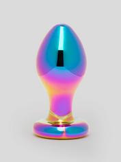 Lovehoney Sensual Glass kleiner schimmernder Anaplug aus Glas 7,5 cm, Rainbow, hi-res