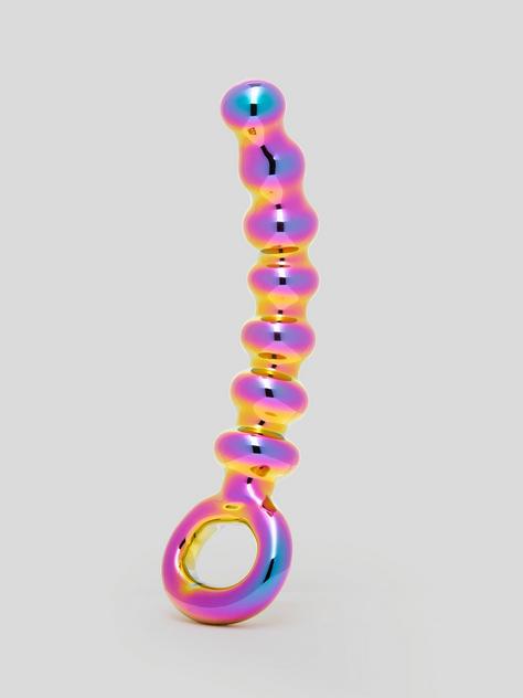 Lovehoney Sensual Glass Iridescent Anal Beads, Rainbow, hi-res