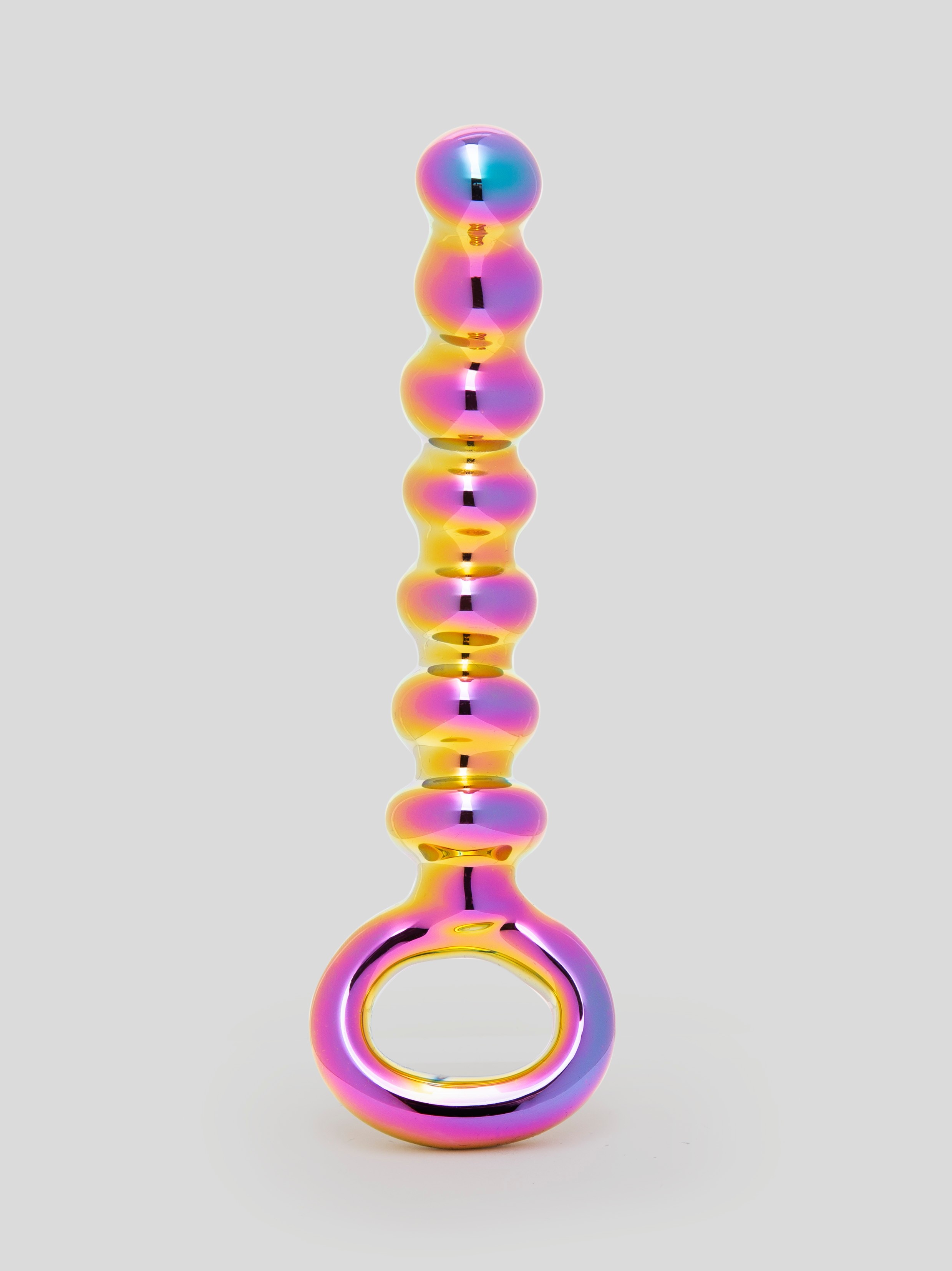 Lovehoney Sensual Glass Iridescent Anal Beads, Rainbow, hi-res