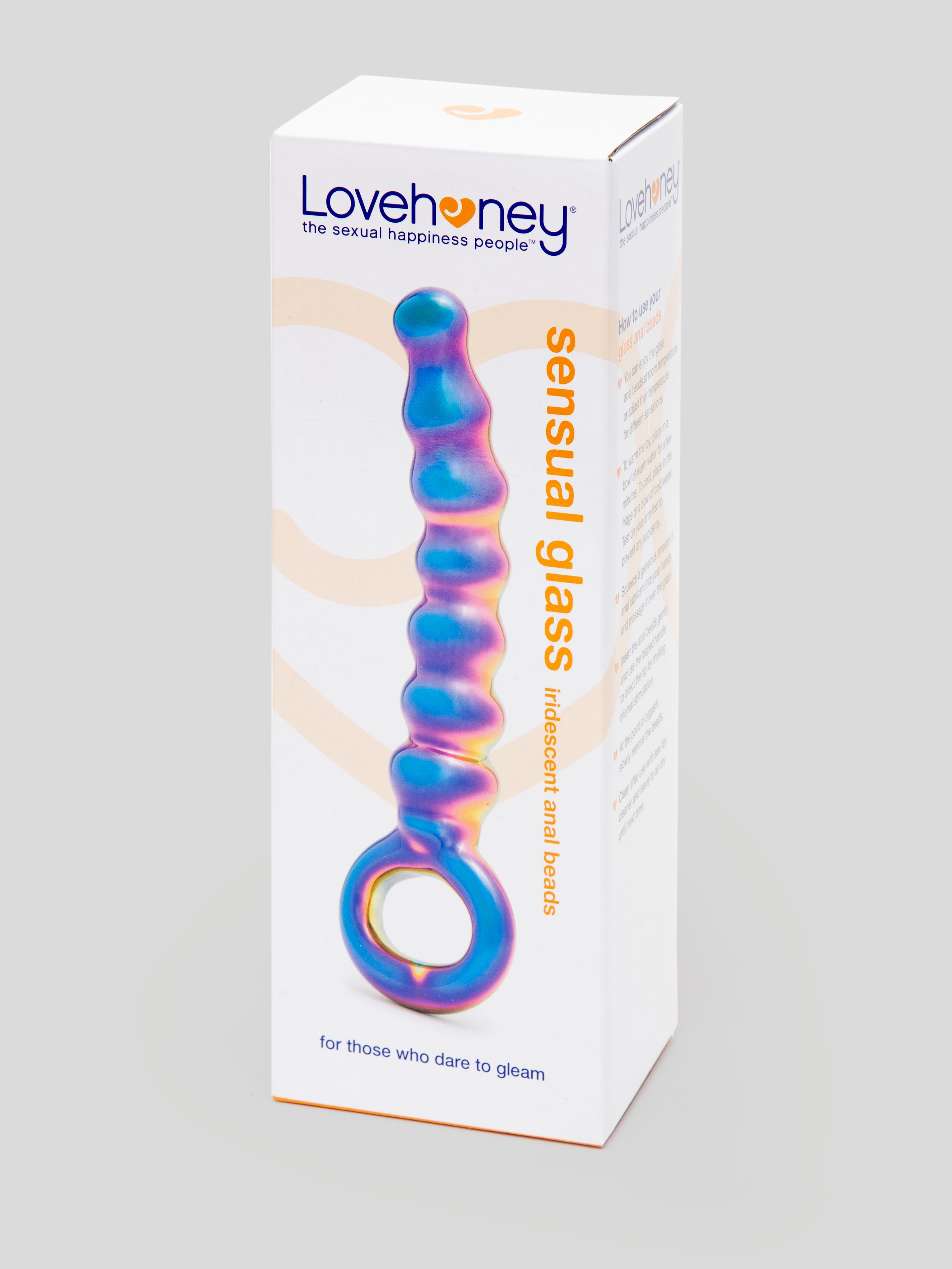 Lovehoney Sensual Glass Iridescent Anal Beads, Rainbow, hi-res