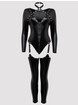 Lovehoney Fierce Tough Love Wet Look Studded Zip-Around Catsuit, Black, hi-res