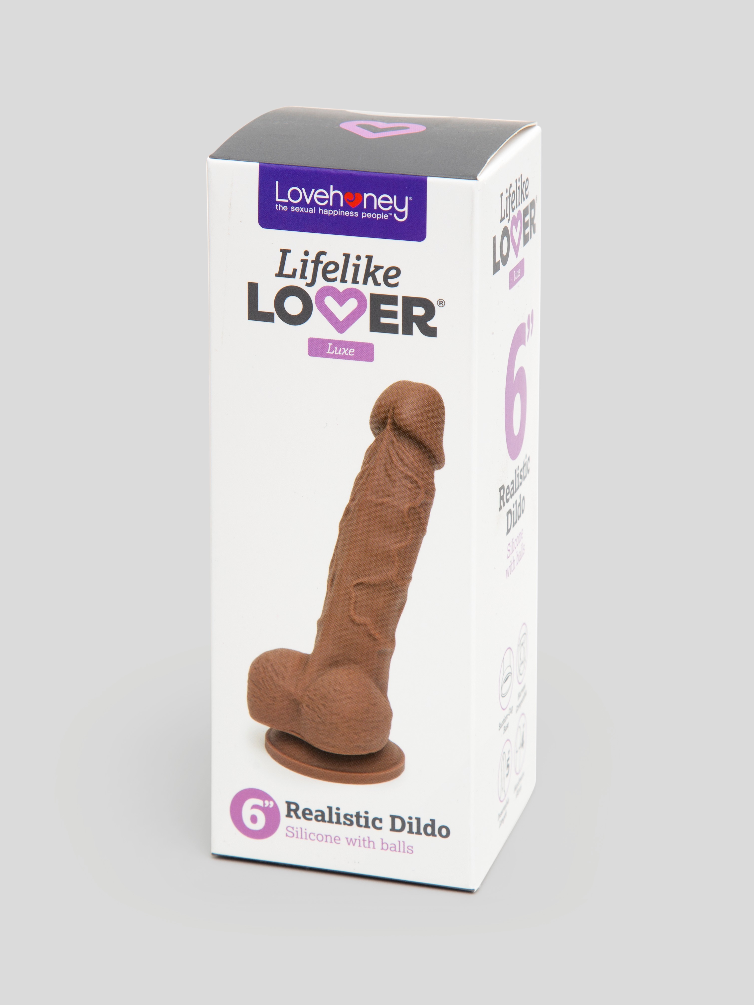 Lifelike Lover Luxe Realistic Silicone Dildo 6 Inch, Flesh Brown, hi-res