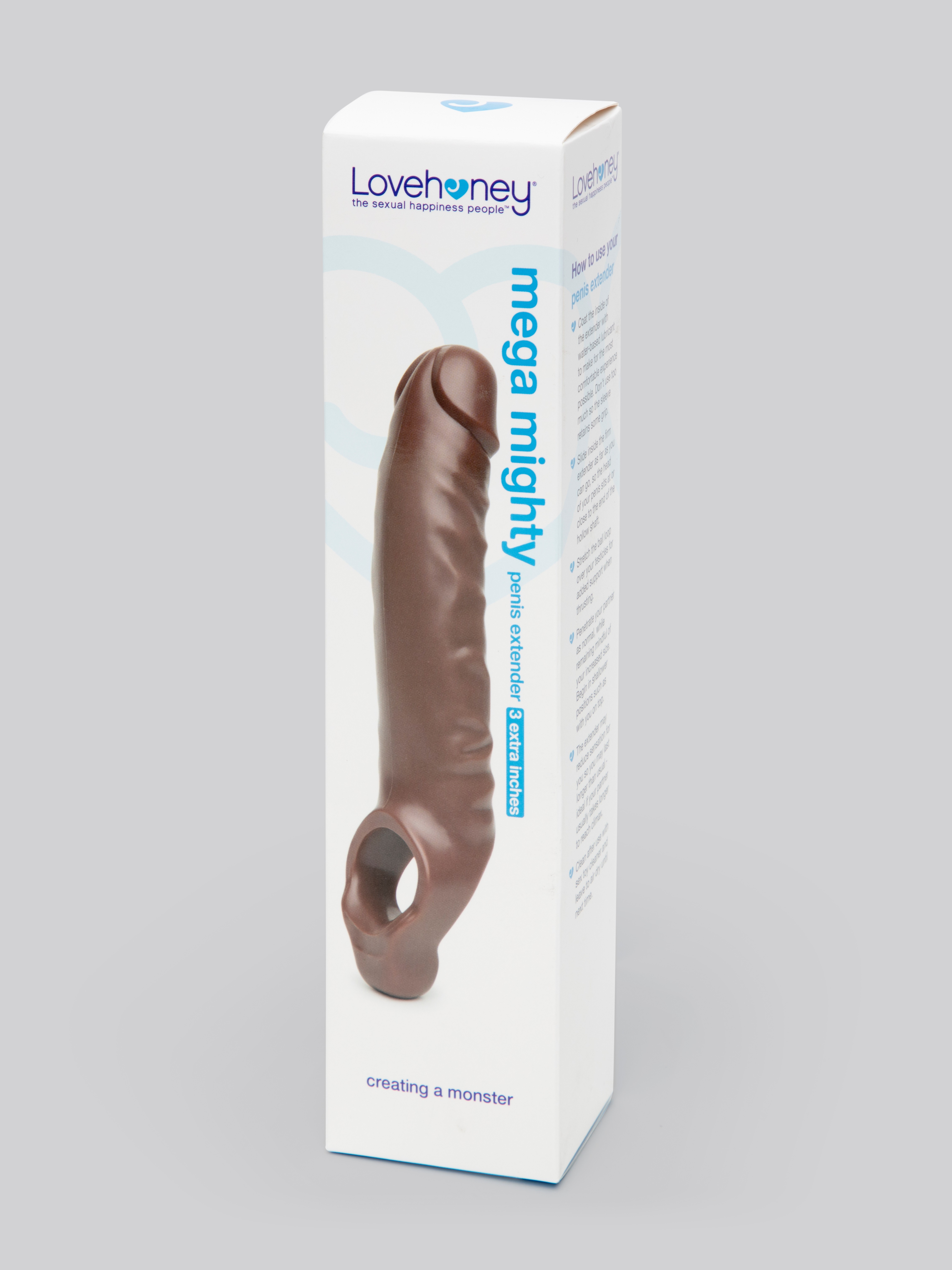 Lovehoney Mega Mighty 3 Extra Inches Penis Extender with Ball Loop, Flesh Brown, hi-res