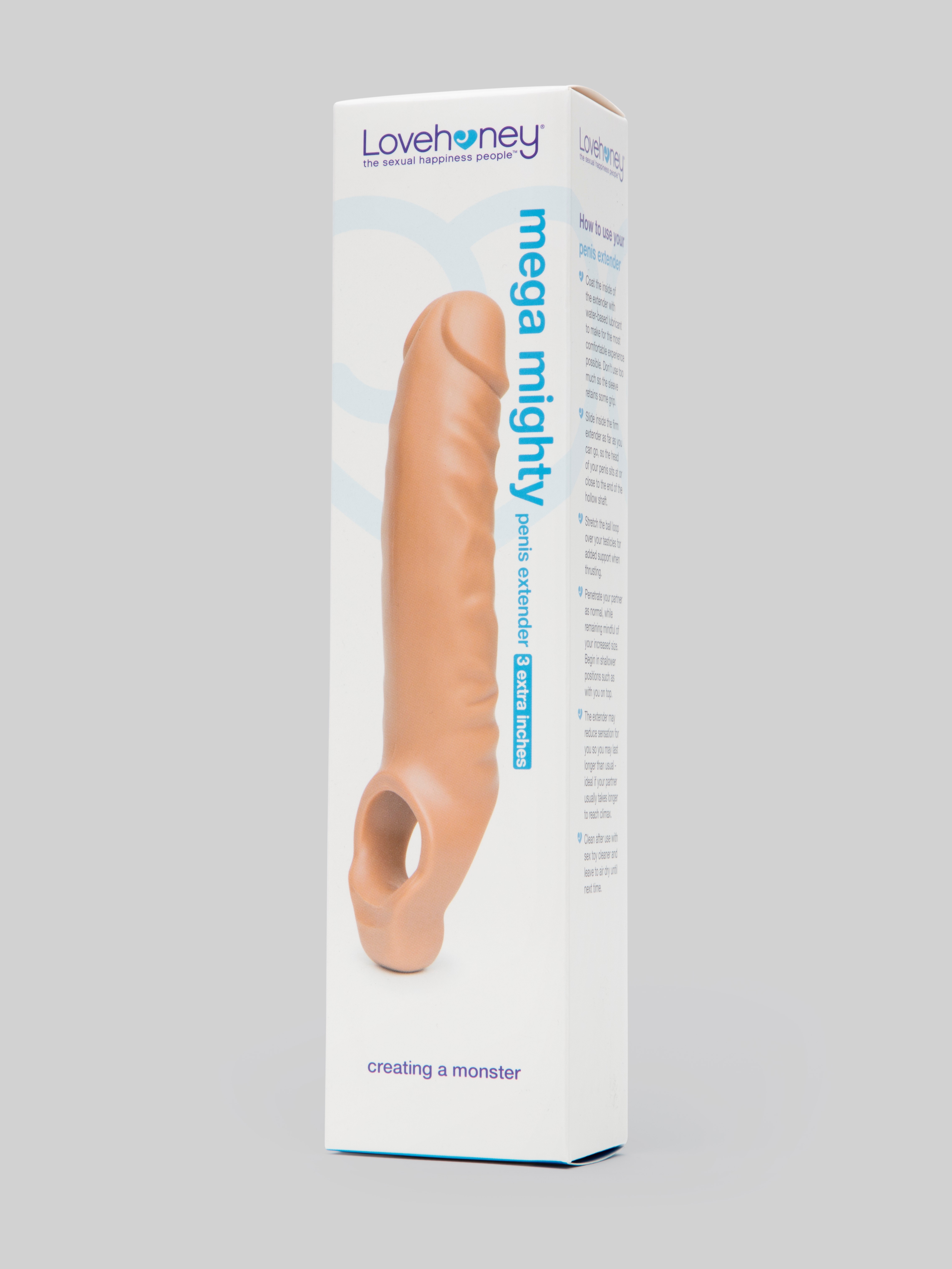 Lovehoney Mega Mighty 3 Extra Inches Penis Extender with Ball Loop, Flesh Tan, hi-res