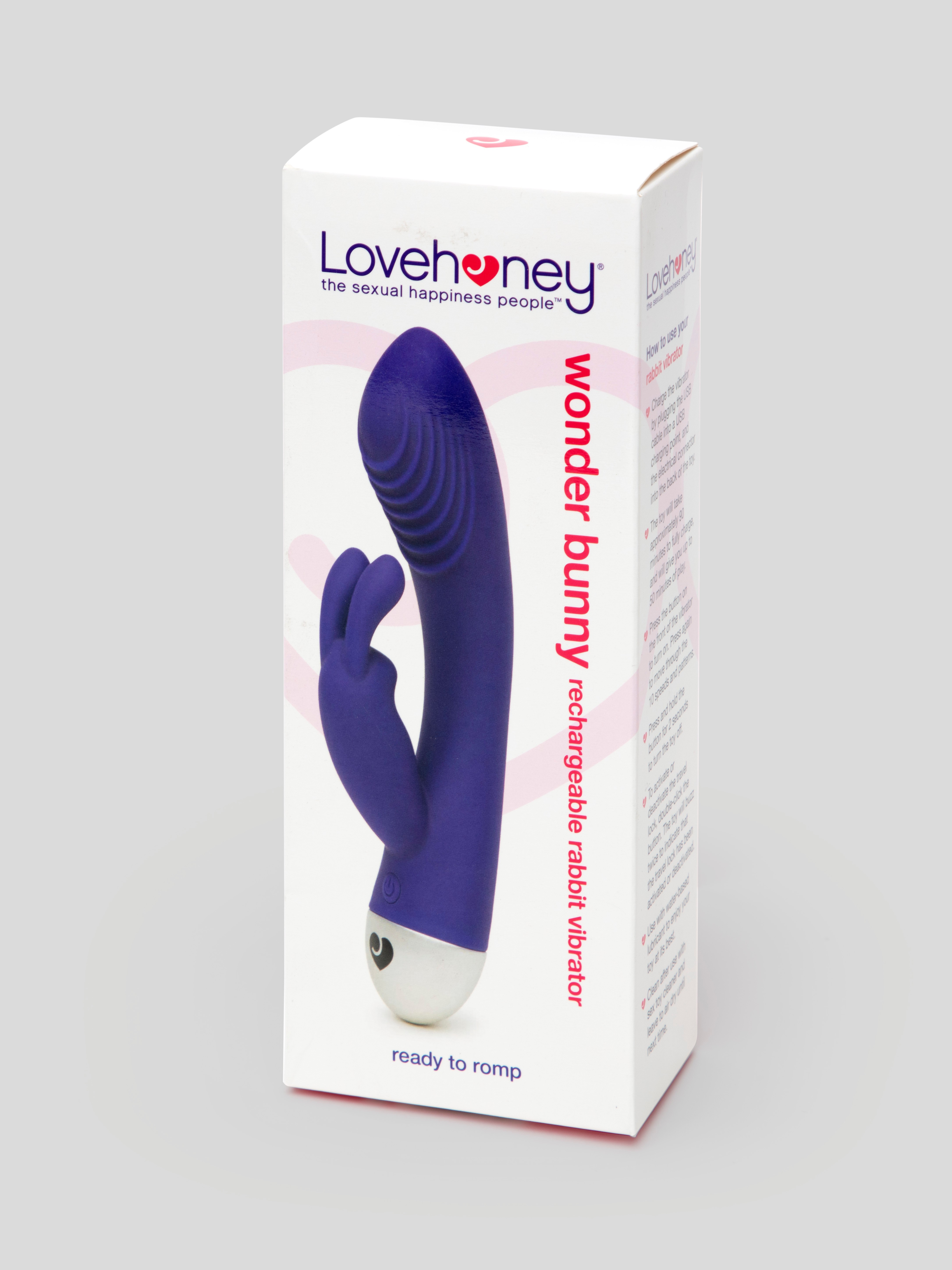 Lovehoney Wonder Bunny Rechargeable Silicone Rabbit Vibrator , Purple, hi-res