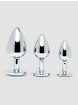 Lovehoney Jewelled Metal Butt Plug Set (3 Piece), Silver, hi-res