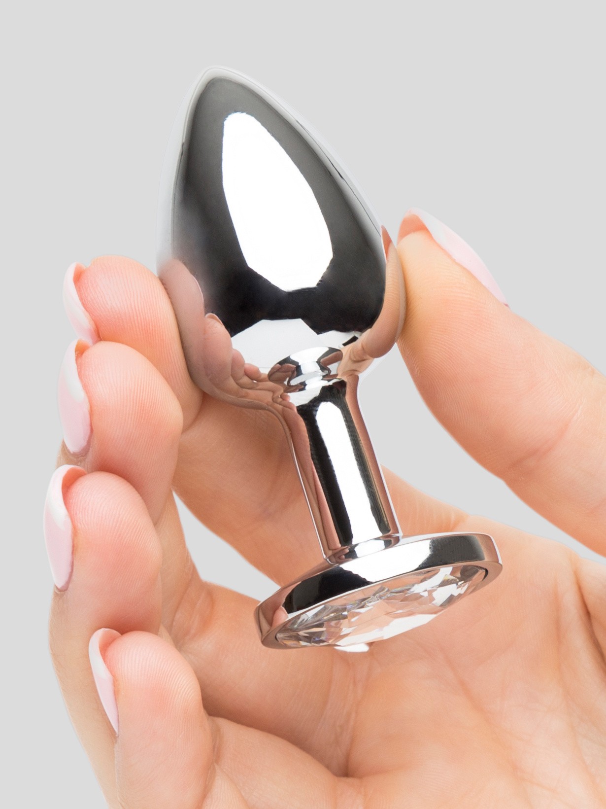 Lovehoney Jewelled Metal Butt Plug Set (3 Piece), Silver, hi-res