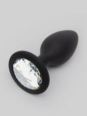 Lovehoney Jewelled Silicone Butt Plug 3 Inch , Black, hi-res