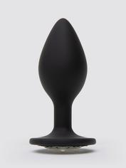 Plug anal silicone base cristal 9 cm moyen, Lovehoney, Noir, hi-res