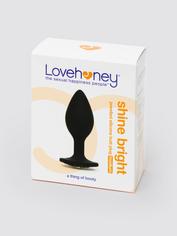 Lovehoney Jewelled Silicone Medium Butt Plug 3.5 Inch , Black, hi-res
